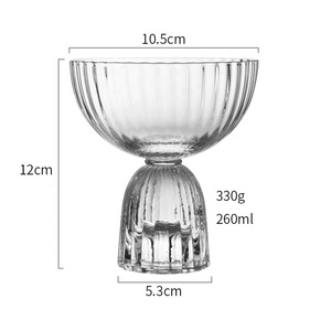 Vente spéciale artisanale à la main, ensemble unique de verres à vin et à champagne à rayures verticales - Product Image 4