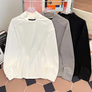 Maglia Termica da <span class=keywords><strong>Uomo</strong></span> a Collo Alto, Doppio Strato in Pile Spazzolato, T-Shirt a Maniche Lunghe Calda Tinta Unita per Autunno e Inverno - Product Image 6
