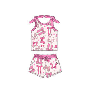 Set di pantaloncini floreali da ragazza: spalla in pizzo con stampe multiple, serie di <span class=keywords><strong>abbigliamento</strong></span> estivo per bambini dolce e carina - Product Image 5