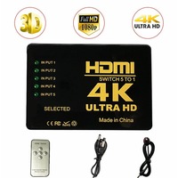 Conmutador compatible con HDMI 4K HD1080P 3 5 puertos HD Switch Selector Splitter con Hub IR Remote Controller para HDTV DVD TV BOX Z2