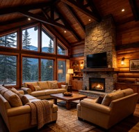 FULLSUMMER Servicio de Diseño de Interiores para Casas y Hoteles Estilo Cabaña de Montaña, Diseño Integral Personalizado para Toda la Casa