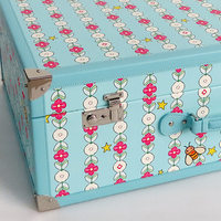Valise de rangement personnalisée en cuir PU à motif floral, coffre de voyage vintage pour mariage, bébé, organisation domestique, boîte décorative