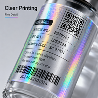 Étiquettes holographiques personnalisées pour flacons de peptides, autocollants imperméables pour petits échantillons, service d'impression QR et de numérotation par lots OEM