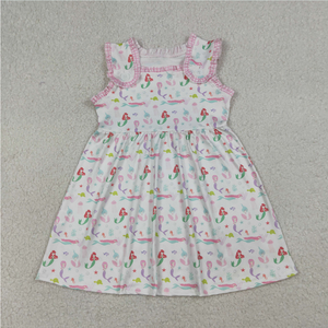 Robe sans manches pour bébés filles, style sirène, longueur genou, combinaison, ensembles d'été pour sœurs, plage - Product Image 3