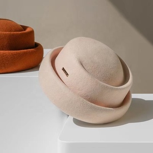 LOGO personalizzato di lusso all'ingrosso promozionale a buon mercato soffice classico Western da donna 100% ciotola di lana <span class=keywords><strong>Trilby</strong></span> Fedora cappello in feltro per le donne - Product Image 5