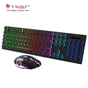 Hot Bán Đổi Mới 6000 Dpi Chuột Với 4-Màu Hơi Thở Đèn Artisan Keycaps Chơi Game Phong Cách Giao Diện USB Bàn Phím Chuột Combo - Product Image 1