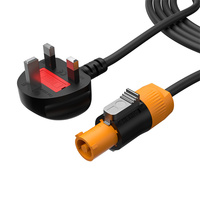Cable de Alimentación Profesional SHEHDS para Iluminación de Escenario, 1m 2m 3m 5m 10m, Azul Amarillo, Cable IEC C13 PowerCon para LED Par y Cabezas Móviles