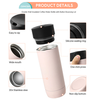 Mug à café isotherme Everich ODM 240 ml sans BPA avec couvercle à bouton-poussoir en acier inoxydable 18/8, écologique et personnalisable pour un usage quotidien