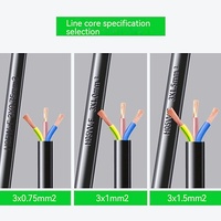 Câble d'alimentation professionnel 16A 250V EU CEE7/7 avec extrémité ouverte dénudée, câble flexible en cuivre à 3 conducteurs pour l'industrie OEM