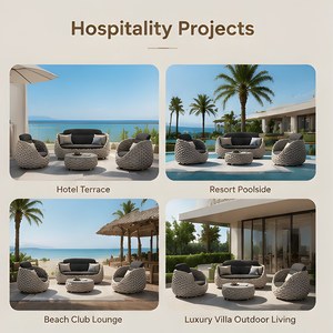 Canapé d'extérieur moderne <span class=keywords><strong>en</strong></span> corde, trois places, mobilier de <span class=keywords><strong>jardin</strong></span>, cadre <span class=keywords><strong>en</strong></span> aluminium, <span class=keywords><strong>rotin</strong></span> <span class=keywords><strong>tressé</strong></span>, <span class=keywords><strong>salon</strong></span> pour villa, hôtel - Product Image 2