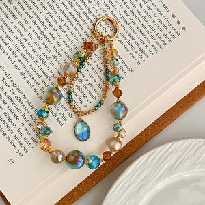 Dunhuang Premium Style <span class=keywords><strong>Heidi</strong></span> Perlé Téléphone Chaîne DIY À La Main Perlé Téléphone Mobile Chaîne Porte-clés Sac Pendentif Original Ornement - Product Image 5