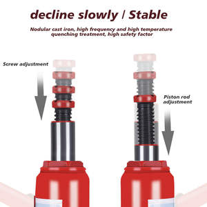 Crics Bouteilles Hydrauliques Rouges Robustes de Grande Capacité 2T/3T/5T/8T/10T/12T/16T/20T/50 <span class=keywords><strong>Tonnes</strong></span> pour Outils de Réparation Auto, Voiture, Véhicule, Camion, Camping-Car - Product Image 4