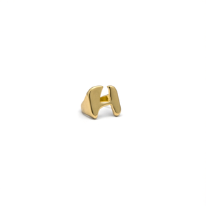 Fashion <b>Rings</b> 316L Stainless Steel PVD Gold Plating Sustainable Resistant Letter H Design - Product Image 2