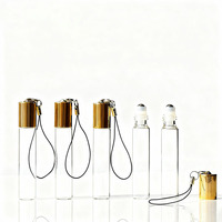 Fertigware Clear Amber 1ml 2ml 3ml 5ml 10ml Kleine ätherische Öl Parfüm Roller Ball Flasche mit Gold Silber Schwarz Kappe