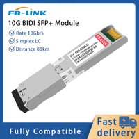 Module émetteur-récepteur optique simple fibre LC 10G SFP+ 80 km Simplex LC 1490/1550 nm DOM pour Cisco Mikrotik Switch