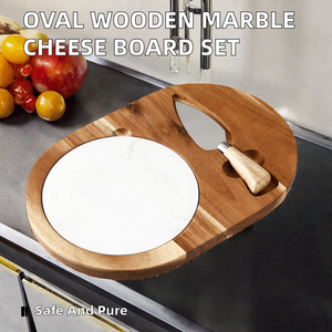 Oval Wooden Eco-Friendly Dishwasher Safe Cheese Charcuterie <b>Board</b> Set Cheese <b>Board</b> Platter Gift Set Cheese <b>Cake</b> Appetizers - Product Image 2