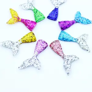 Snelle Levering Hars Diy Sieraden Kleine Sequin Fishtail Slime Charm Accessoires Crystal Modder Mermaid Tail