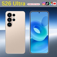 Smartphone S26 Ultra 7,3 pouces 90Hz Android 15 16 Go 1 To 108 MP 8800 mAh Deca Core 5G Double SIM Écran LED Face ID GPS Cadre Métallique