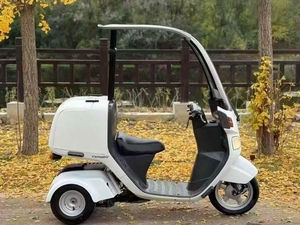 Tricycle à essence blanc original Hondad Gyro Canopy 50cc, refroidi par eau, anti-basculement, étanche, pour livraison de marchandises - Product Image 3