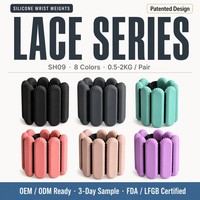 Wholesale Silicone Scalloped Edge Iron Core Velcro Adjustable Weighted Bracelet Wrist <strong>Ankle</strong> Weights for Fitness Running