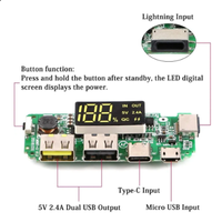 Carte de charge double USB 5V 2.4A pour le module de batterie externe mobile au lithium 18650 avec protection du circuit