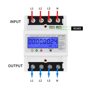 Eccellente qualità 3 fasi 4 fili wattmetro elettronico potenza 5-80A 380V AC 50Hz consumo di retroilluminazione misuratore di energia