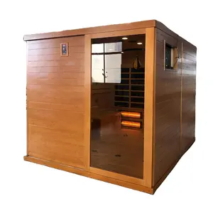 Indoor hot yoga suana with shrink seat infrared sauna with TV made of hemlock wood