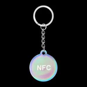 Custom QR Code Epoxy Keychain 13.56mhz RFID Keyfob NFC Access Control Tag