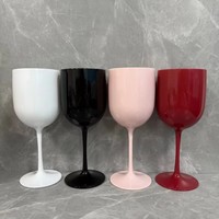 Verres à vin en plastique en gros, incassables, résistants aux chocs, réutilisables, adaptés aux aliments, compatibles lave-vaisselle, pour anniversaires et fêtes, 16 oz