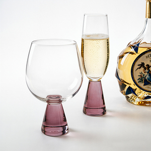 Lot de verres à pied colorés pour cocktails, verres à boire créatifs à pied épais, verres à vin, flûtes à <span class=keywords><strong>champagne</strong></span> - Product Image 4