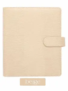 Hongbo Wholesale Best Selling Lizard Leather A5 Book Binder Pockets 6 Gold Ring As Agenda Planner/100 Envelopes Challenge Binder