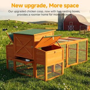<b>Large</b> Luxury Modern Chicken Coop Outdoor Wood <b>Frame</b> Waterproof Closure Nesting Box Run Eco-Friendly - Product Image 2