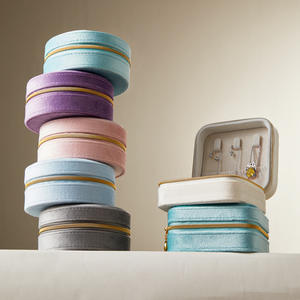 <strong>Luxury</strong> Custom Logo Portable Pu Leather Jewellery <strong>Ring</strong> Necklace Storage Case Travel Jewelry Organizer <strong>Box</strong> Packaging - Product Image 3