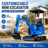 Mini-excavatrice compacte de 1,8 tonne, diesel, pour travaux de terrassement et aménagement de cours, directement de l'usine