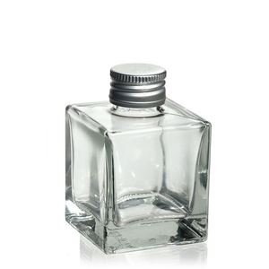 100ml Chai Thủy Tinh Phẳng với vít nắp nhôm hình khối sậy khuếch tán chai - Product Image 2