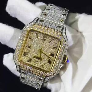 Luxury Iced Out Diamond Wrist Brand Vvs Moissanite Mechanical Stainless Steel Custom Buss <b>Down</b> Watch For Men - Product Image 4