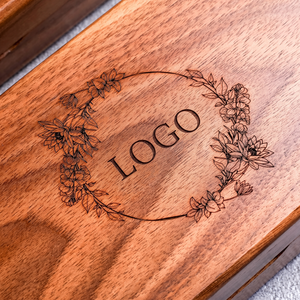 Boîte à bijoux en bois gravée sur mesure, forme rectangulaire ou ovale, avec couvercle, pour rangement, personnalisation du logo possible - Product Image 5