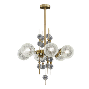 Hiện đại Chrome nghệ thuật Thiết kế ánh sáng mặt dây chuyền phòng ăn phòng khách đơn giản thủy tinh bóng đèn chùm - Product Image 1