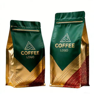 Sacchetti per <span class=keywords><strong>Caffè</strong></span> Personalizzati con Fondo Piatto da 250g 500g, Buste Sigillate su Otto Lati da 12oz con Valvola e Cerniera - Product Image 2