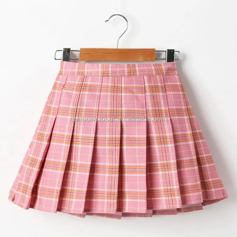 Minifalda de baile para niñas bonitas y dulces, vestido de uniforme escolar a cuadros multicolor para niñas, minifalda plisada a cuadros para niños, Falda plisada