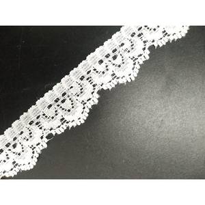 Tela de encaje francés bordado de 1,8 cm de ancho al por mayor, encaje de algodón elástico para ropa de boda, stock de muestra gratis incluido - Product Image 4