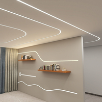 Perfil de Aluminio para Tiras LED con Cubierta, Lámpara Lineal Moderna para Pared con Ranura de Aluminio