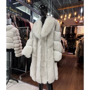 RXFurs Manteau en fourrure de renard pour <span class=keywords><strong>femme</strong></span>, longueur mollet, col, grande taille, couleur personnalisée, vente en gros, chaud et élégant - Product Image 4