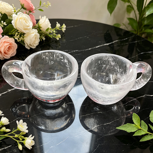 Tasse en cristal de quartz naturel transparent, tasse à thé en cristal sculpté, 8,5-9 cm, tasse à eau en cristal de guérison, chakra, reiki, méditation, décoration de la maison - Product Image 2