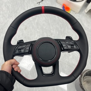 Volant en cuir perforé personnalisé A3 A4 A5 A6 A7 A8 TT Q3 <span class=keywords><strong>Q4</strong></span> Q5 Q7 Q8 R6 R8 S3 S4 S5 RS3 RS5 RS6 Volant pour <span class=keywords><strong>Audi</strong></span> - Product Image 1