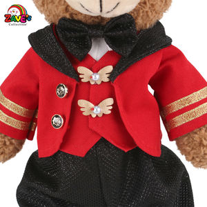 ZAVES, oso de peluche marrón para estudiantes, juguete de peluche con decoración de uniforme escolar, juguete suave para regalo para graduación, relleno de algodón PP - Product Image 6