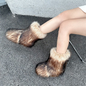 Bottes en fourrure moelleuse Y2K pour femmes Jiubaju 2026, bottes d'hiver chaudes et fourrées pour femmes - Product Image 5