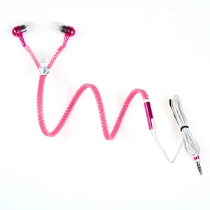 Luminous Light Up Stereo Headphones Handsfree Zipper Earphone Glow In The Dark