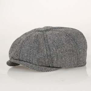 Casquette Gatsby personnalisée pour homme en laine tweed, style Cabbie Ivy, Peaky Blinder, Baker Boy, 8 panneaux, motif chevrons, vente en gros - Product Image 5