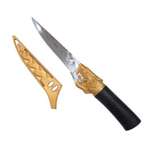 Hand Forged Multi Purpose <b>Knife</b> Stainless Steel Blade 4-5.9 In With Gold Dragon <b>Handle</b> And Sheath For Kitchen Use - Product Image 1